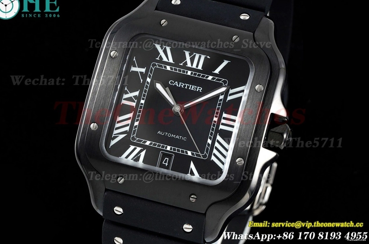 Cartier Mens MY9019 XL Rmn Black GF 40MM PVD RU Santos De 0126